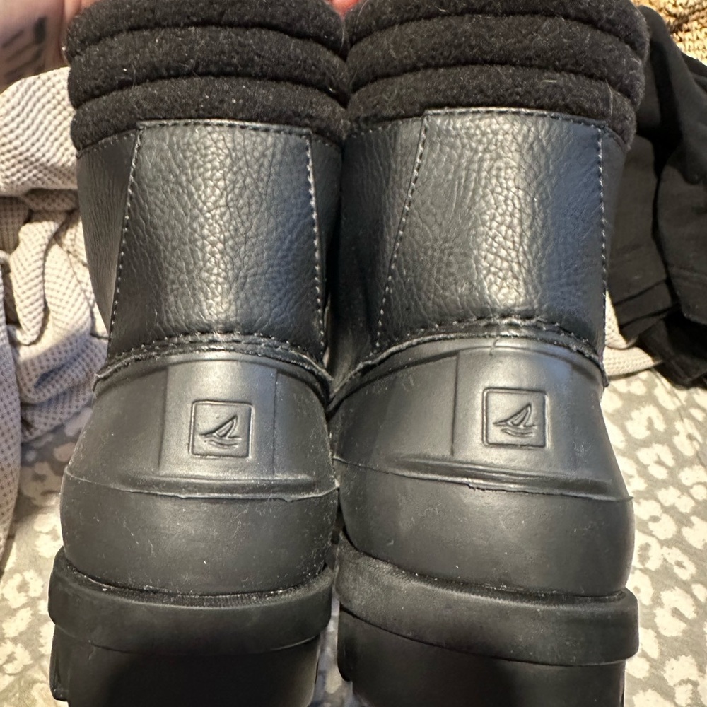 Sperry Black Waterproof Lace-Up Duck Boots - Picture 3 of 7